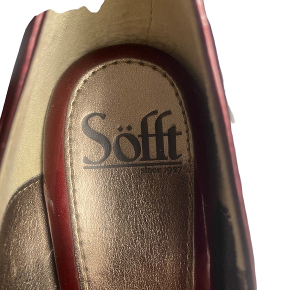 Sofft Burgandy 8M Leather Upper Heeled Shoes 3 1/2 inch Heel - Picture 5 of 8